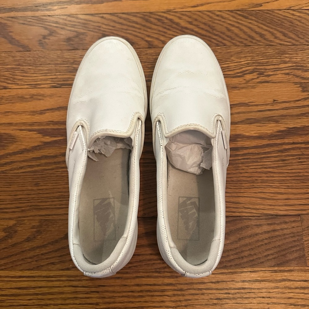 Vans Women's White Slip-On Sneakers